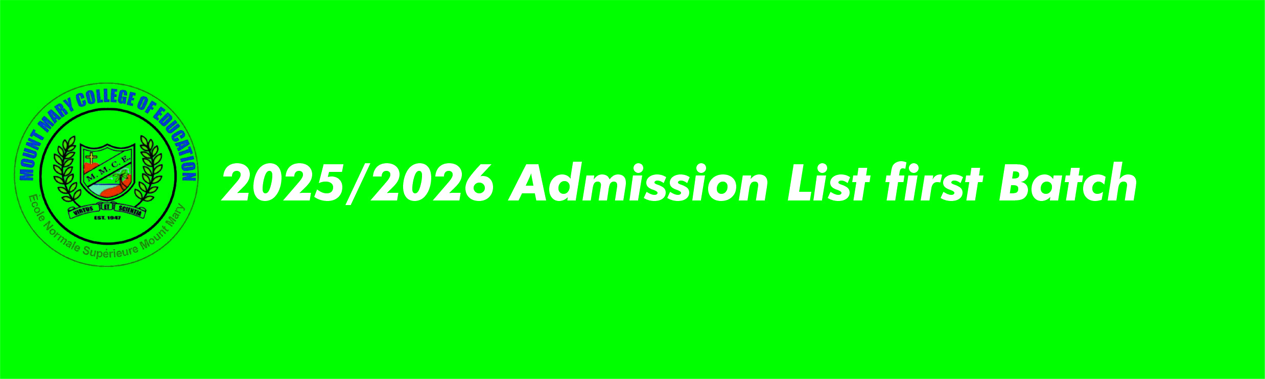 2025/2026 Admission List First Batch